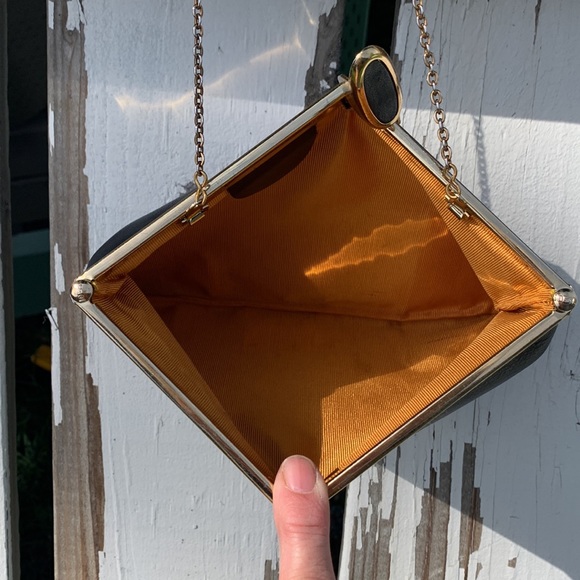 Vintage navy blue leather clutch ETRA - Picture 6 of 16